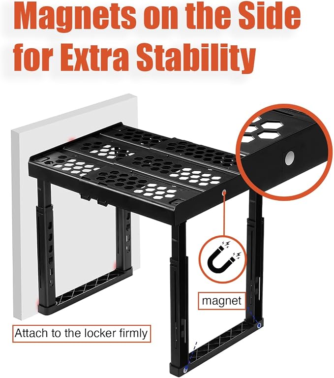Locker Organizer Shelf， Adjustable Width and Height, Ideal Locker - Image 6