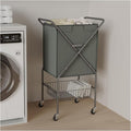 Laundry Basket with Wheels:88L Rolling Laundry Cart Foldable Metal Frame Dirty by Unknown