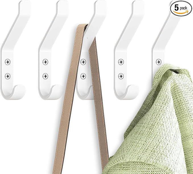 GlazieVault Coat Hooks – Door Hooks -Heavy Duty Wall Mounted by GlazieVault
