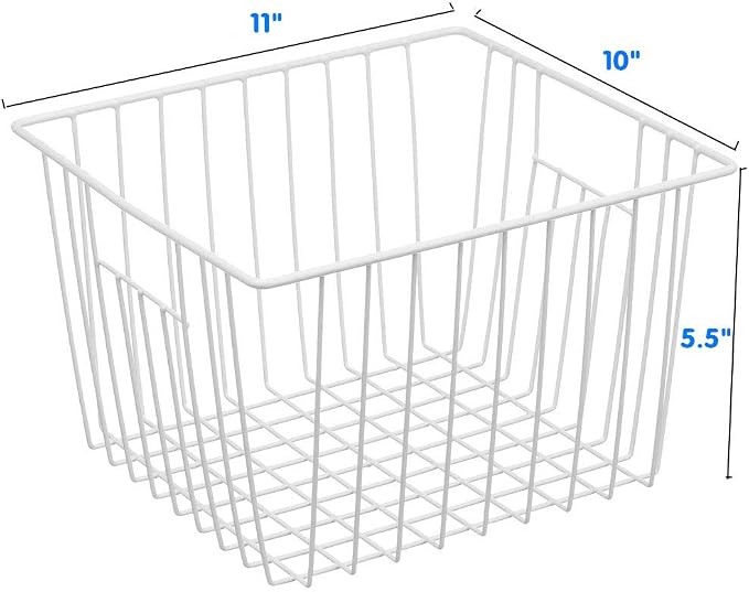 6 Pack Wire Storage Baskets for Organizing, Freezer Organizer Bins, Pantry - Image 3