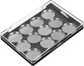 FRCOLOR Magnetic Eyeshadow Palette Case 12 Round Pans and Brush Space-Saving by FRCOLOR