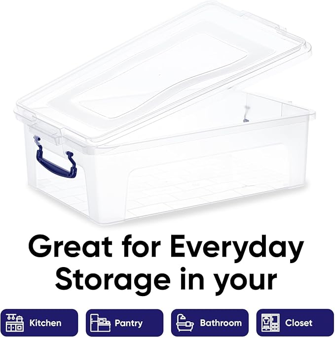 Superio Storage Bins with Lids, Stackable Totes, BPA Free, Odor Free, Organizer - Image 5