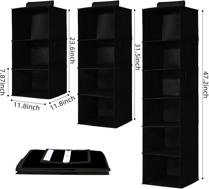 2 Packs Hanging Closet Organizer Storage, 6-Shelf Hanging Shelves - Image 2