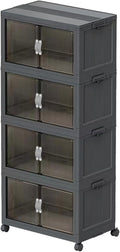 Stackable Storage Bins with Lid & Drawers, Large Foldable Collapsible Storage by ONAIL