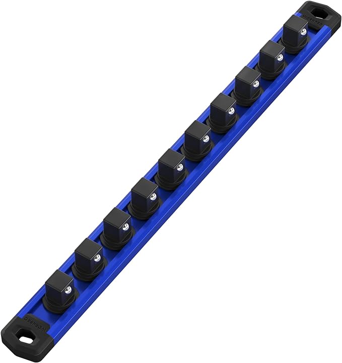 WORKPRO Magnetic Socket Organizer, 3/8-Inch Drive Aluminum Alloy Socket Rail by WORKPRO