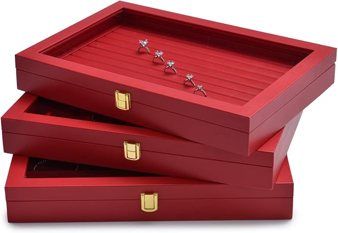 Oirlv Luxury Leather Rings Earrings Organizer Tray - Image 6