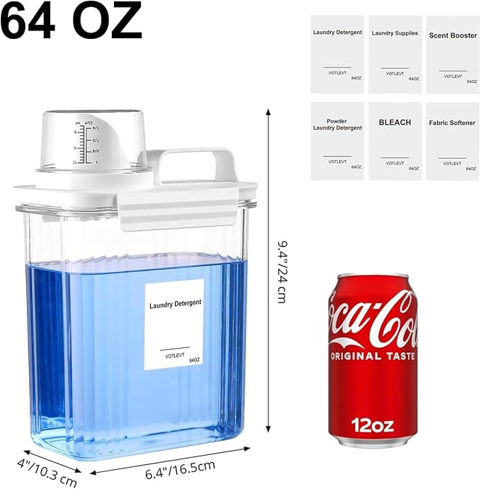 64 OZ Laundry Detergent Dispenser, Liquid Laundry Soap Dispenser, Fabric - Image 2