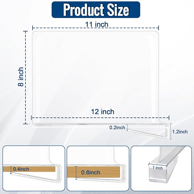 10 Pack Clear Acrylic Shelf Dividers - Image 2