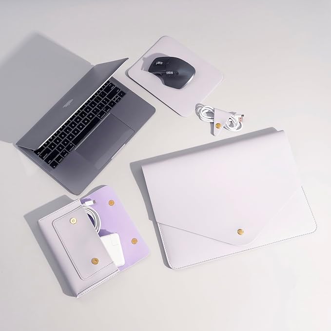 PU Leather Laptop Sleeve 16 Inch Compatible - Image 3