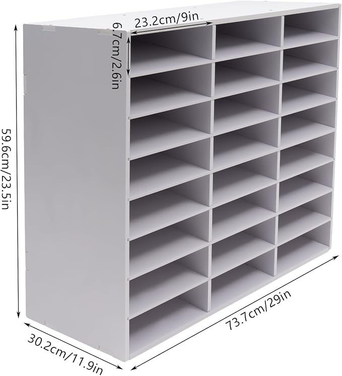 24 Compartments Literature Organizer, Desktop File Sorter Mail Center Paper - Image 6