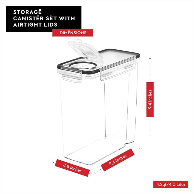 Cereal Containers Storage 2 Pack 135 fl. oz Cereal Dispenser Countertop - Image 6