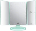 Tri-fold Lighted Vanity Makeup Mirror by Flymiro
