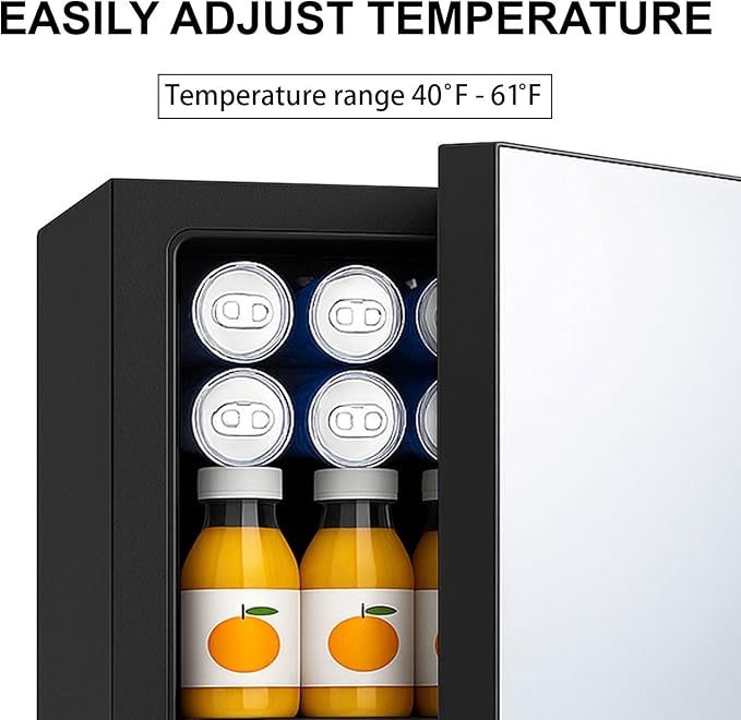 0.9 Cu.Ft Mini Refrigerator and Beauty Fridge, 24 Cans Mini Fridge - Image 3