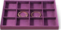 Velvet Stackable Jewelry Display Tray, 12 Grid Watch Bangle Bracelet Storage by Dansmiy