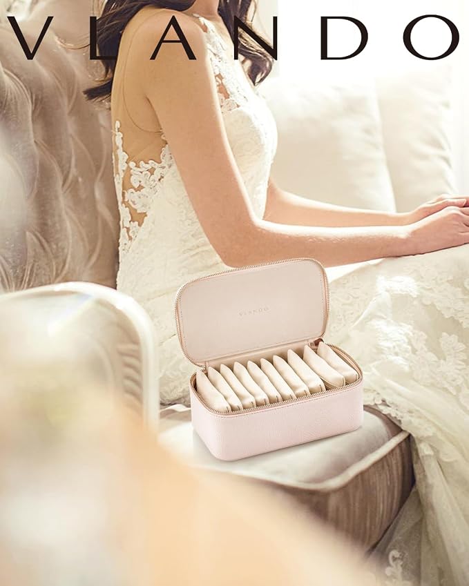 Vlando Jewelry Box with 12 Velvet Jewelry Bags Travel Jewelry Case - Image 5
