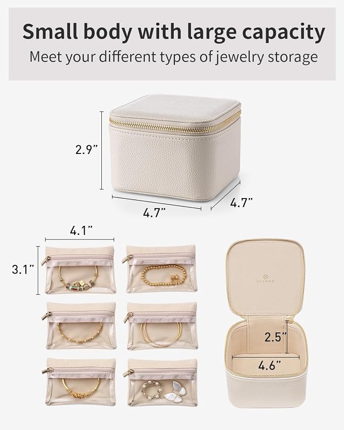 Vlando Travel Jewelry Case, Small Jewelry Box Organizer, Travel Jewelry Storage - Image 3