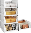 5 Pack Closet Organizer System, Stackable Plastic Clothes Storage Basket by Keepyourbelovedorganized