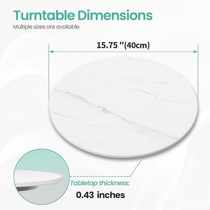 15.7" Lazy Susan Turntable – 360° Sinteredstone Silent Anti-Slip Turntable - Image 3