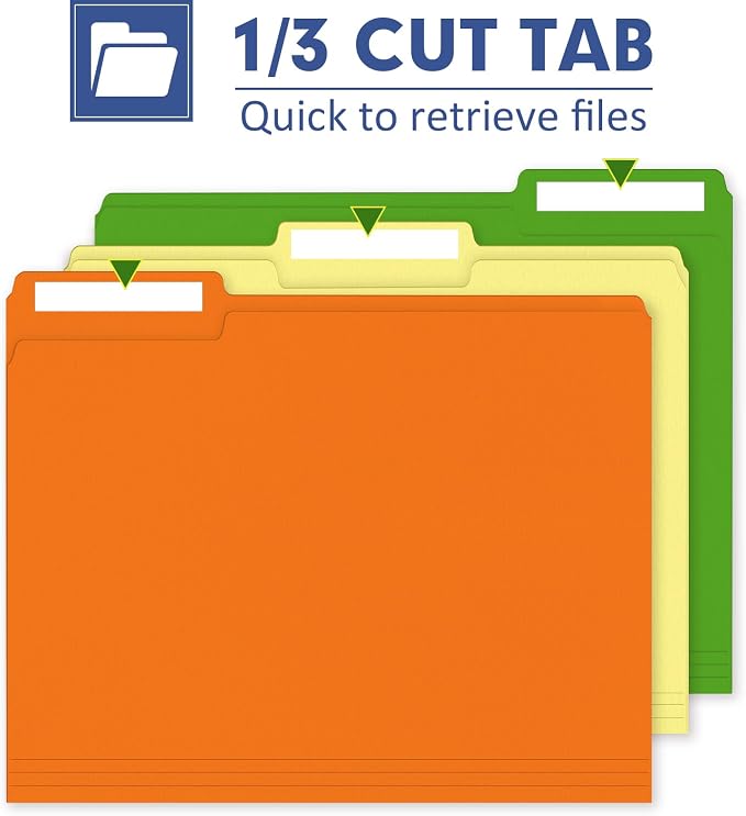 File Folder, PANDRI 220 Pack Colored File Folder, 1/3 Cut Tab, Letter Size - Image 3