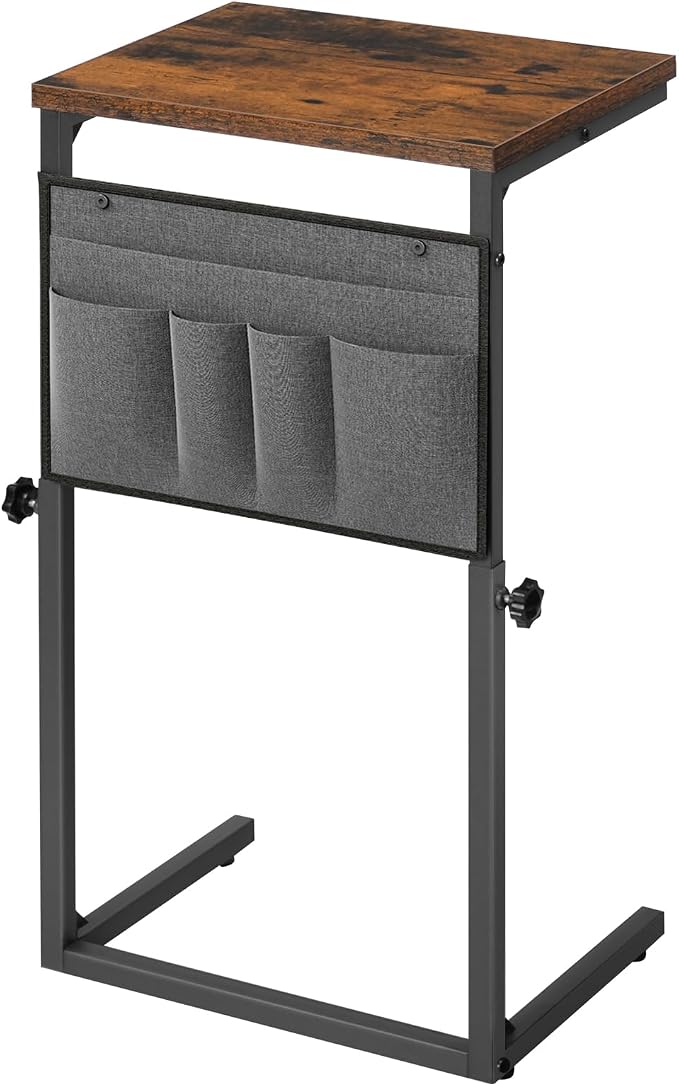 HOOBRO C Shaped End Table, 29.5’’ Adjustable Height Side Table by HOOBRO