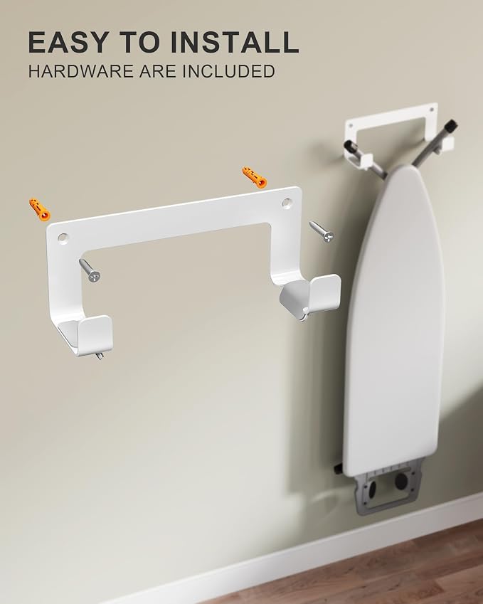 2PC Ironing Board Hanger Wall Mount Stainless Steel, Y T Leg Ironing Board - Image 5