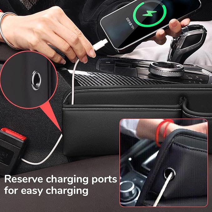 Car Leather Cup Holder Gap Bag, 2025 Upgrade Car Storage Box - Image 3