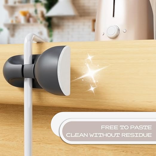 USB Cable Organizer Clips Cord Holder, 10 Packs White Self Adhesive Desk Cord - Image 5