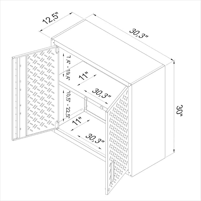 Manhattan Comfort Fortress Floating Storage Cabinet, Modern Stainless-Steel - Image 3