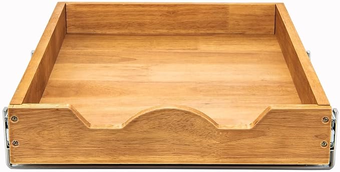 DINDON Pull Out Cabinet Organizer 1 Tier, Single Tier Oak Wood Under Cabinet - Image 7