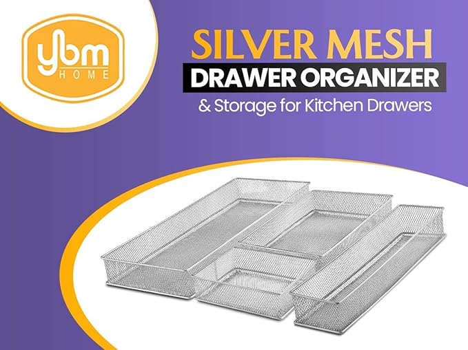 YBM HOME Silver Mesh Drawer Organizer and Storage - Image 3
