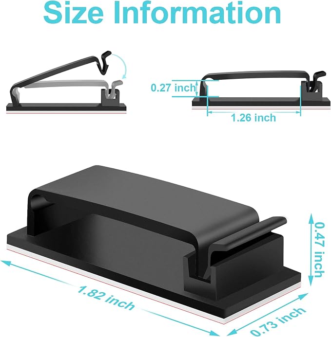 50 PCS Black Cable Clips - Image 4