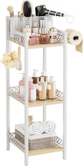Slim Bathroom Storage Shelf Unit, 3 Tier Corner Storage, Rustic Makeup Organizer by HomeLivingStorageOrganizer