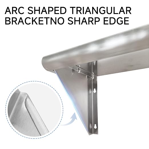 ROCKPOINT Stainless Steel Shelf 10 x 36 Inches 240lb, 2 Pack NSF Metal - Image 4