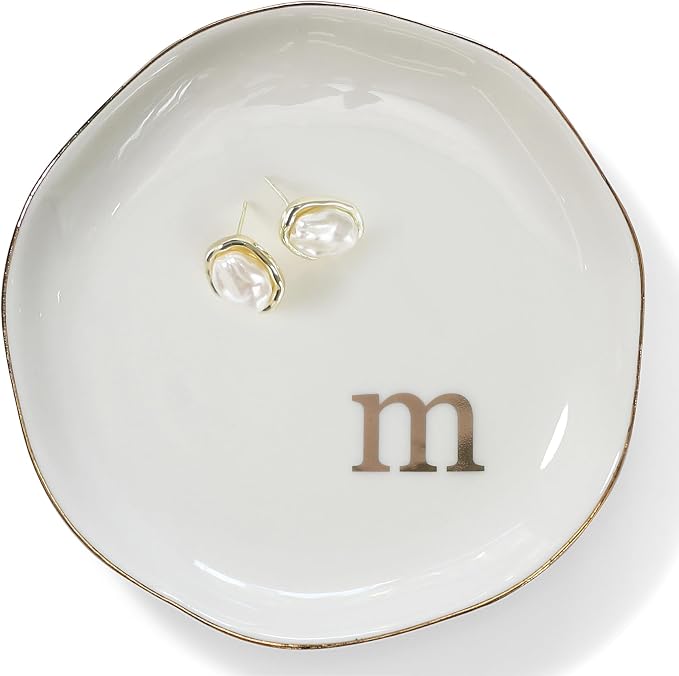 HOME SMILE Initials Ring Dish Jewery Tray by HOMESMILE