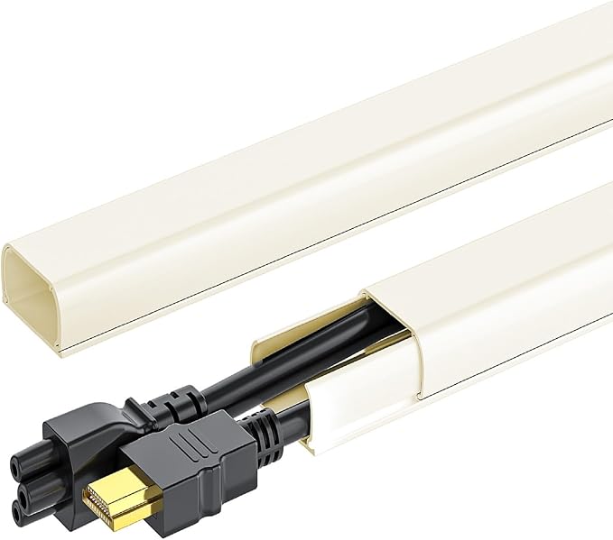 Yecaye 142in Wall Cord Hider for 2-3 Cords, On-Wall Cord Cover Channel by Yecaye