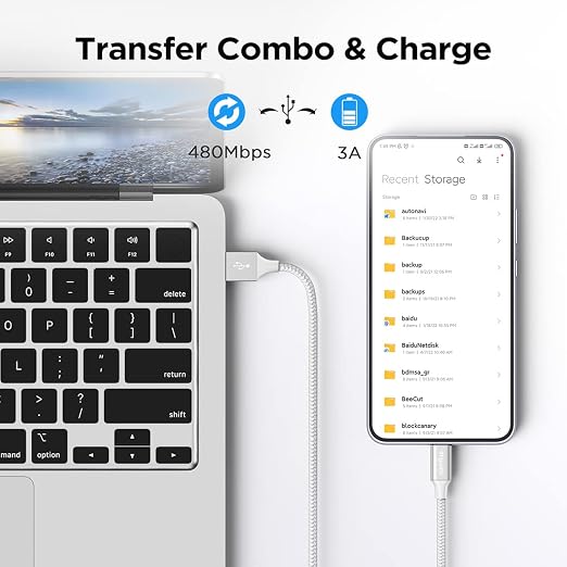etguuds USB A to USB C Cable 5-Pack, Fast Charging Type C Charger Cord - Image 3