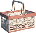 Foldable Handle Storage Crate Bin - 20L Collapsible Plastic Crate Stacking by VIGAER