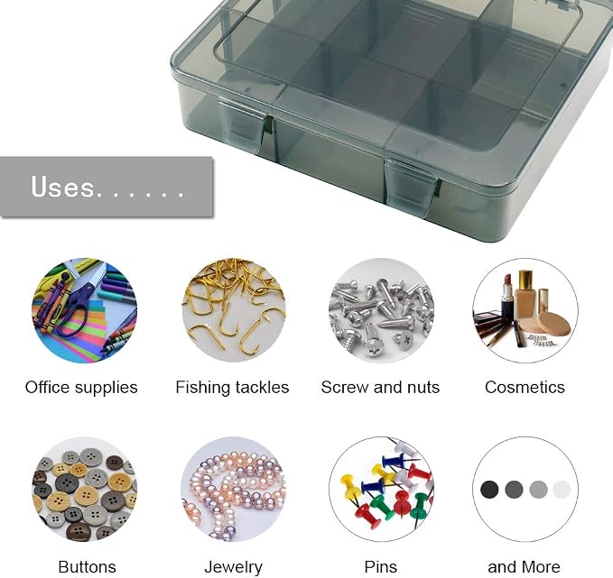 2 Pack Plastic Storage Organizer Box, Storage Container, Jewelry Organizer - Image 6