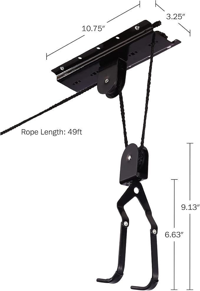 Bike Hanger - Overhead Hoist Pulley System - Secure Garage Ceiling Storage by - Image 2