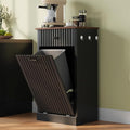 Tilt Out Trash Can Cabinet, 10 Gallon Fluted Laundry Hamper Cabinet by Unknown