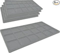 Novel Box 5 Pack 18-Slot Gray Liner Jewelry Storage Tray Inserts 14.75x8.25x1 by NovelBoxCompanyLtd