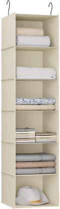 Hanging Closet Organizer, Easy Mount Foldable 6-Shelf Hanging Closet Wardrobe by DonYeco