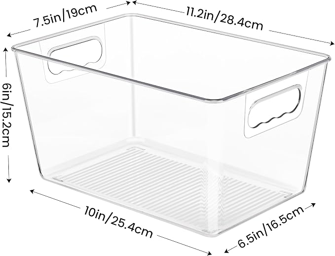 YIHONG Clear Plastic Storage Bins, 8 Pack Pantry Organizer Bins - Image 2