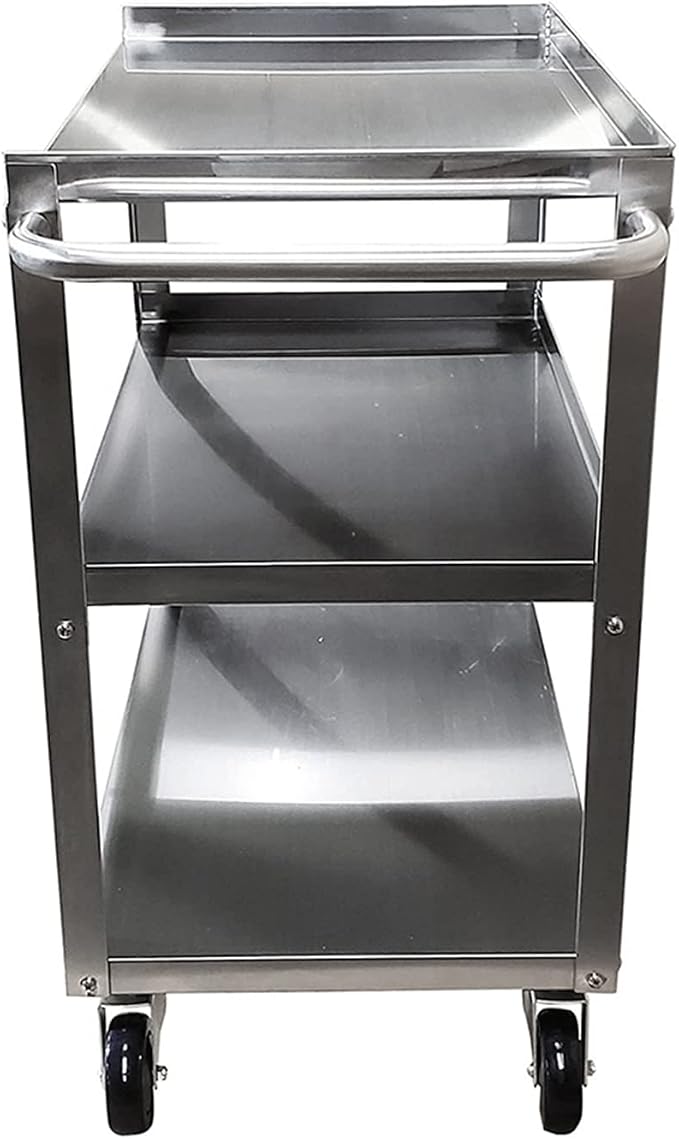 18 in. Wide X 28 in. Long X 33 in High | 3 Shelf Metal Utility Cart on Wheels - Image 4