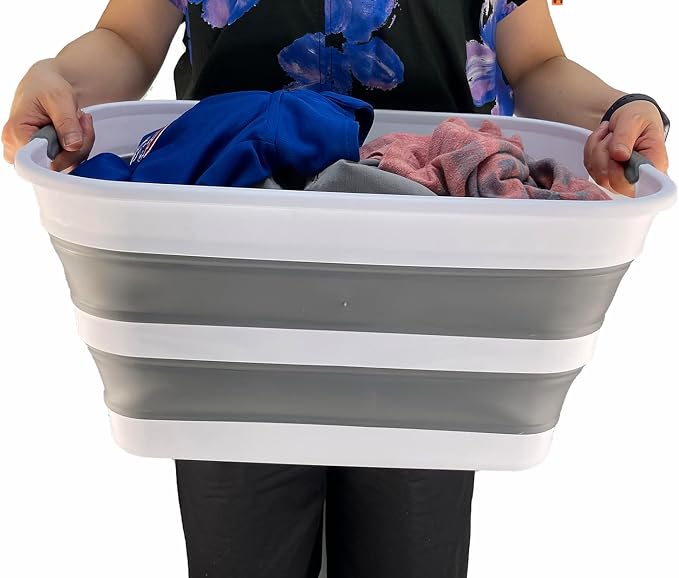 SAMMART 27L Collapsible Plastic Laundry Basket - Image 7