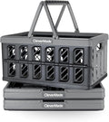 CleverMade Collapsible Shopping Basket, 3PK - 24L Reusable Plastic Grocery by CleverMade