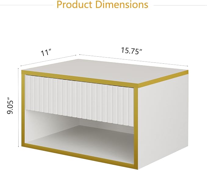 4ever2buy Floating Nightstand Set of 2, Modern Wall Mounted Nightstand - Image 2