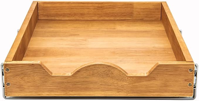 DINDON 1 Tier Pull Out Cabinet Organizer Single Tier Heavy Duty Sliding Wood - Image 6