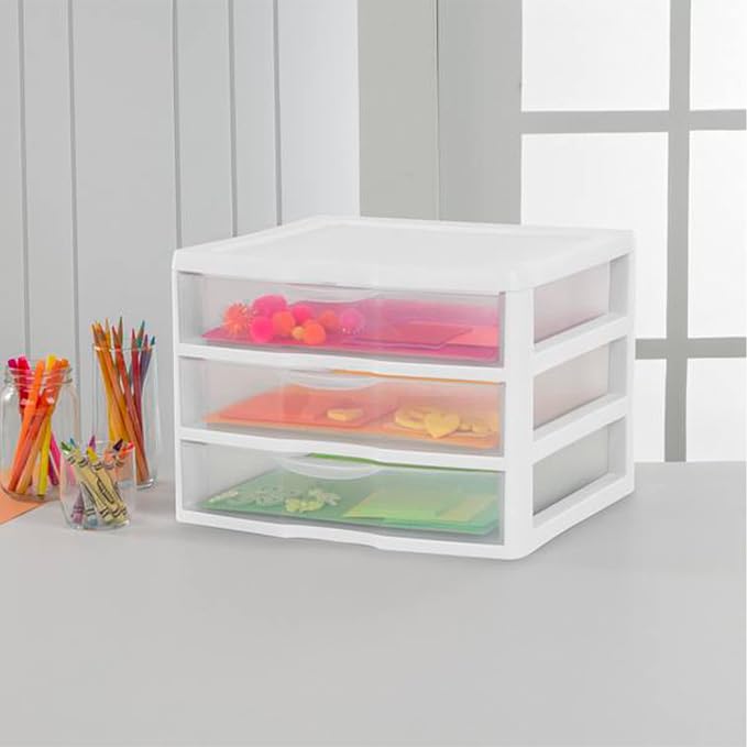 Sterilite 12-Pack Wide 3 Drawer Unit, Plastic Desktop Organizer - Image 6