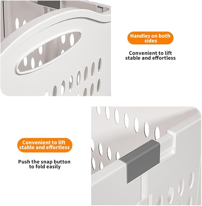 Rolling Laundry Hamper with Wheels - 14W×7.5D×21H Ventilated Plastic Laundry - Image 5